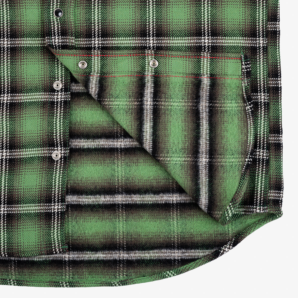 IHSH-405-GRN - Ultra Heavy Flannel Check Western Shirt - Green