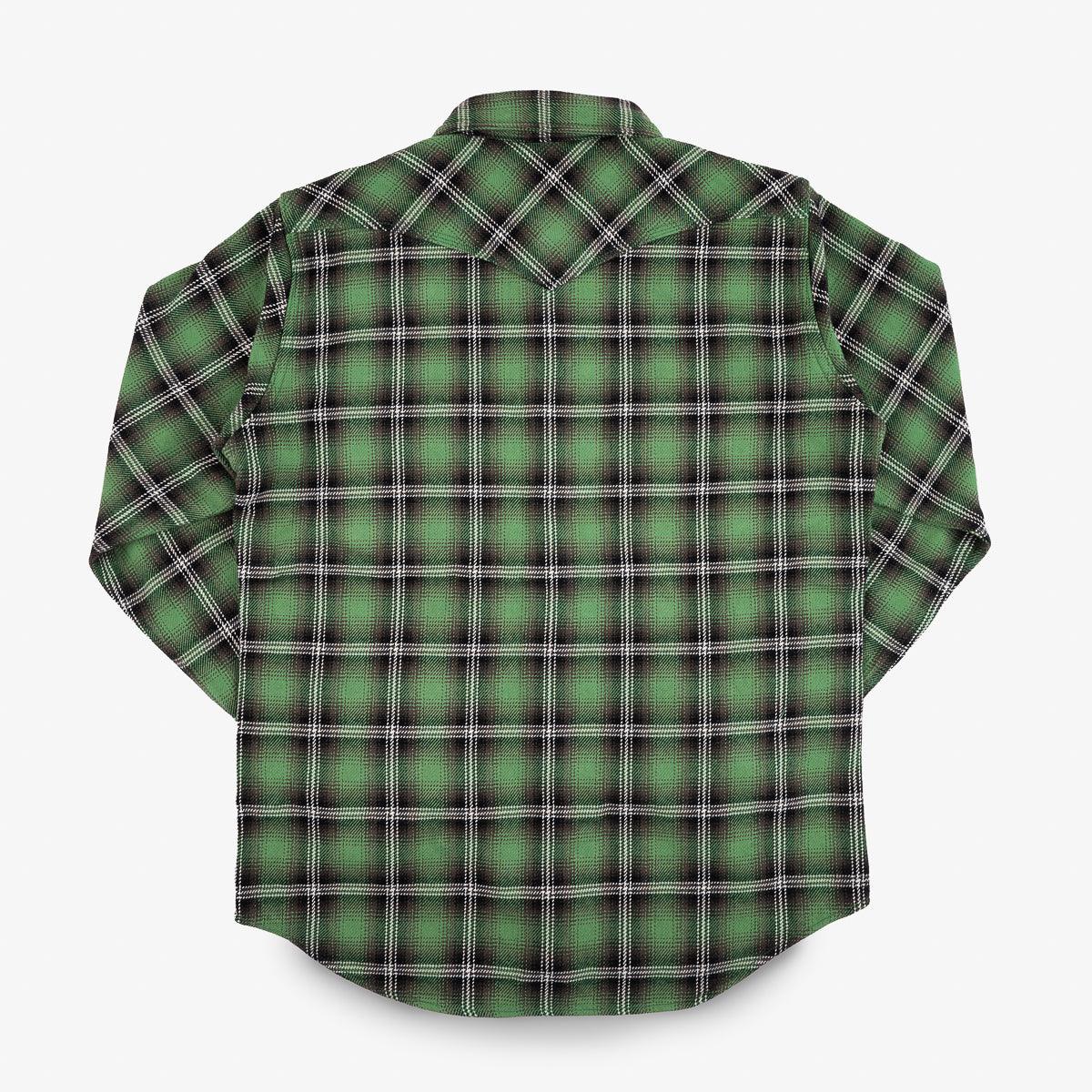 Ultra Heavy Flannel Check Western Shirt - Green