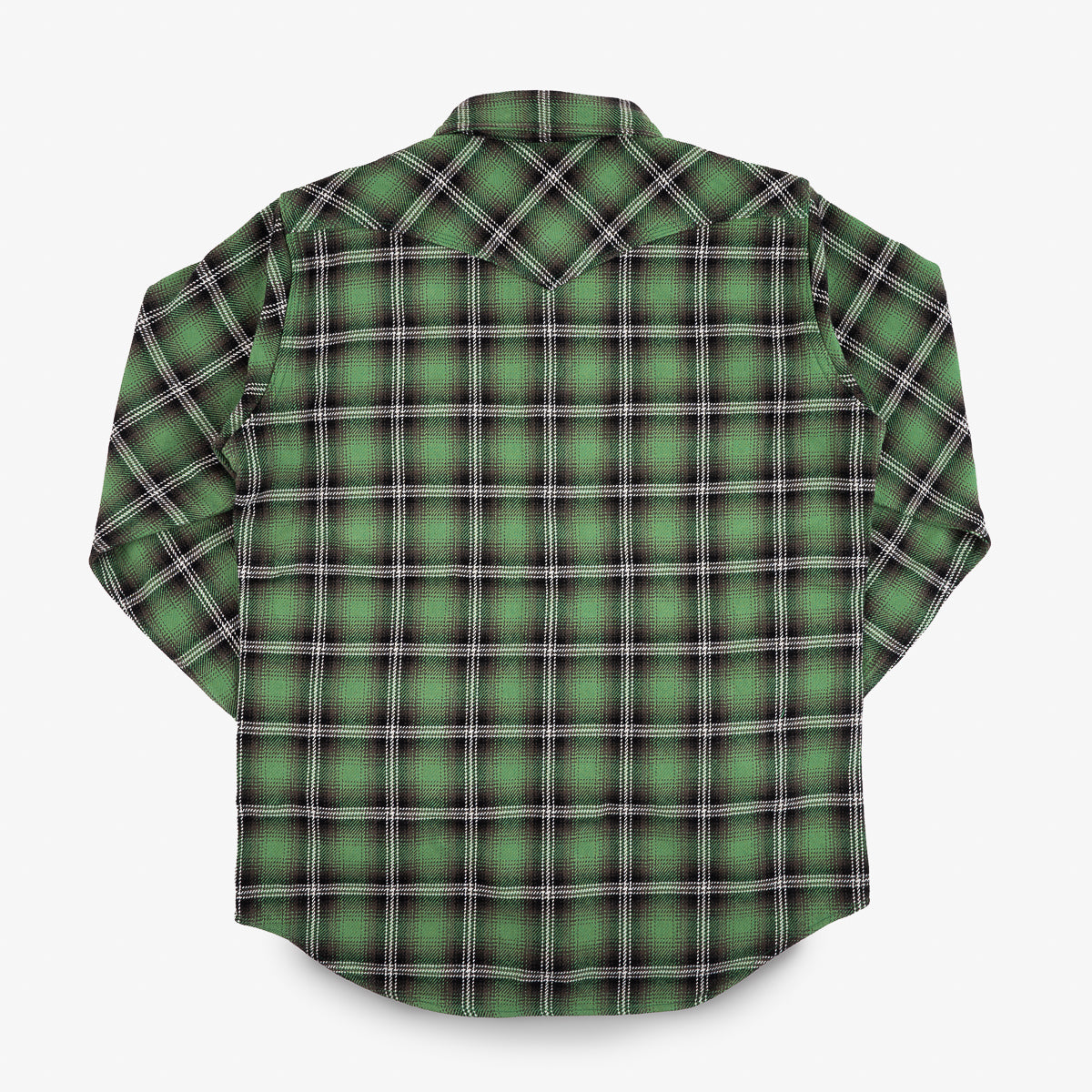 IHSH-405-GRN - Ultra Heavy Flannel Check Western Shirt - Green