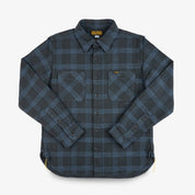 12oz Slubby Heavy Flannel Check Work Shirt - Black