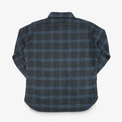 12oz Slubby Heavy Flannel Check Work Shirt - Black