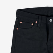 Image showing the IH-666S-SB - 21oz Selvedge Denim Slim Straight Cut - Superblack Non-Fade which is a Jeans described by the following info 666, Bottoms, Iron Heart, Jeans, Released and sold on the IRON HEART GERMANY online store