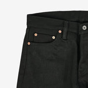 Image showing the IH-634S-SB - 21oz Selvedge Denim Straight Cut - Superblack Non-Fade which is a Jeans described by the following info 634, Bottoms, Iron Heart, Jeans, Released, Straight and sold on the IRON HEART GERMANY online store