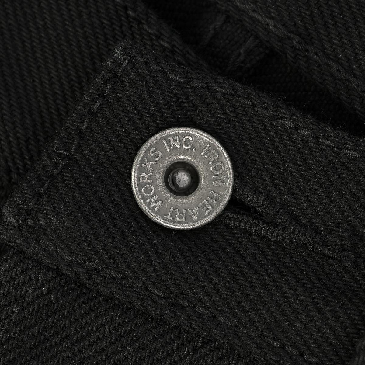 Image showing the IH-634S-SB - 21oz Selvedge Denim Straight Cut - Superblack Non-Fade which is a Jeans described by the following info 634, Bottoms, Iron Heart, Jeans, Released, Straight and sold on the IRON HEART GERMANY online store