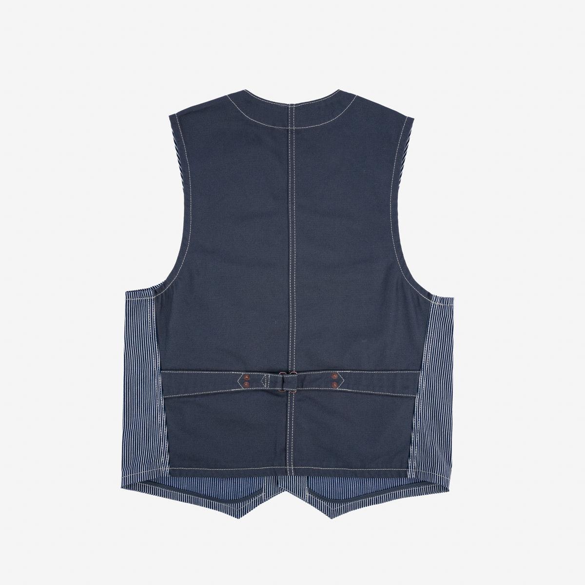 10.5oz Narrow Stripe Hickory Work Vest - Indigo