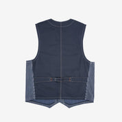 10.5oz Narrow Stripe Hickory Work Vest - Indigo