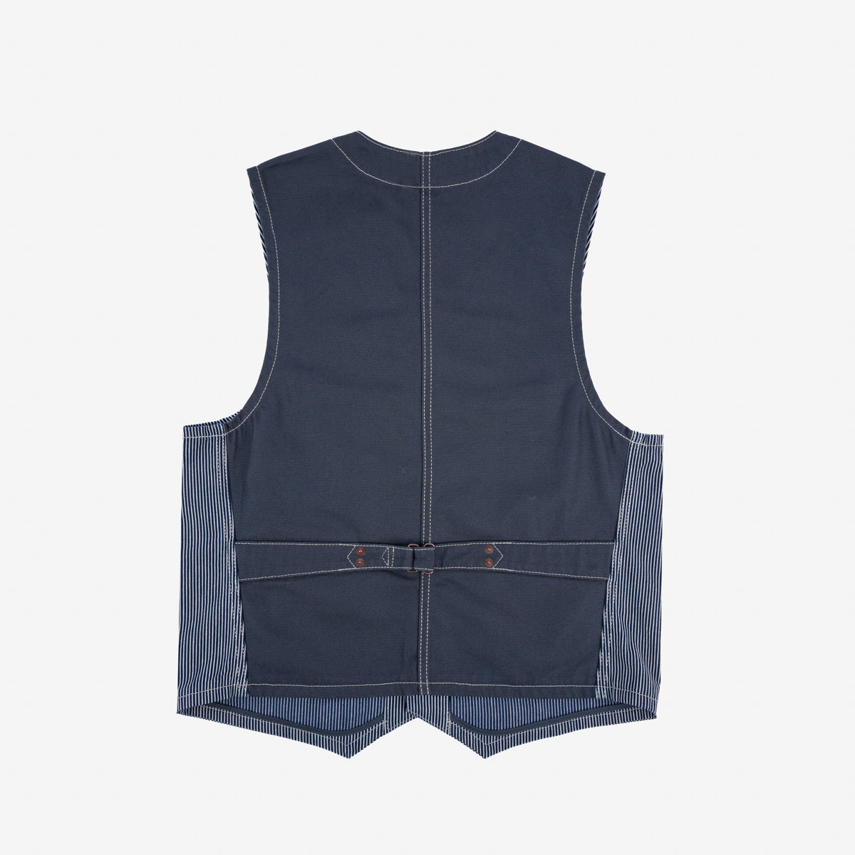 IHV-47-IND - 10.5oz Narrow Stripe Hickory Work Vest - Indigo