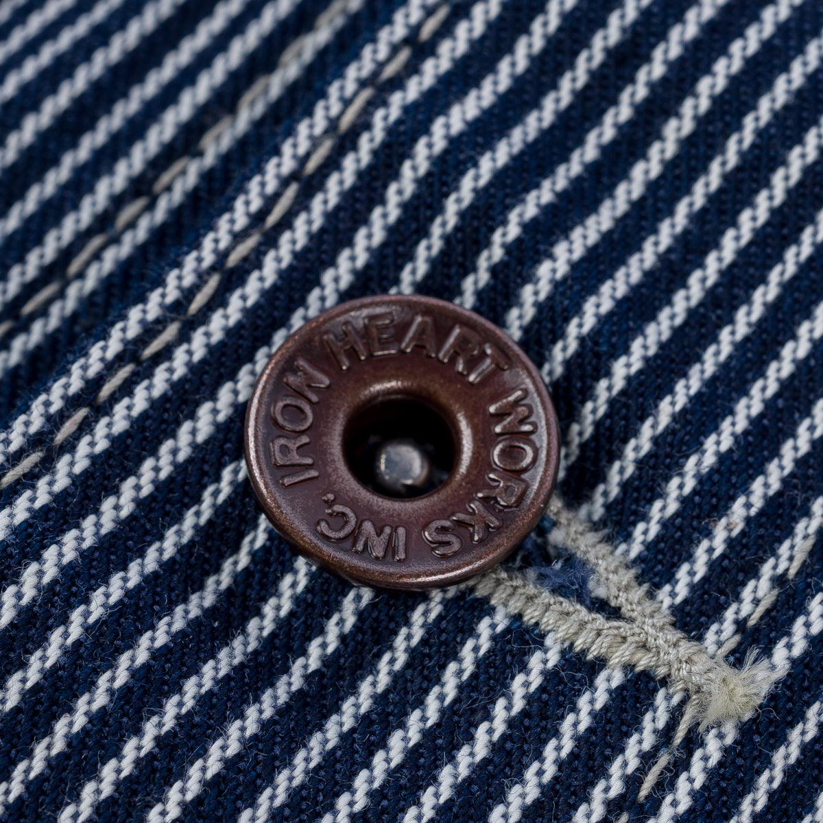 10.5oz Narrow Stripe Hickory Work Vest - Indigo