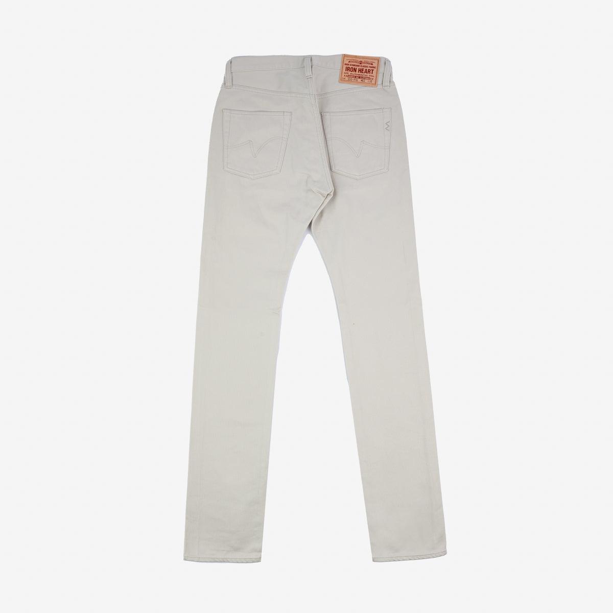 Image showing the IH-555-PIQ - 14oz Cotton Piqué Super Slim Cut Jeans - Ecru which is a Trousers described by the following info 555, Iron Heart, Released, Slim, Trousers and sold on the IRON HEART GERMANY online store