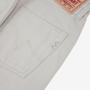 Image showing the IH-555-PIQ - 14oz Cotton Piqué Super Slim Cut Jeans - Ecru which is a Trousers described by the following info 555, Iron Heart, Released, Slim, Trousers and sold on the IRON HEART GERMANY online store