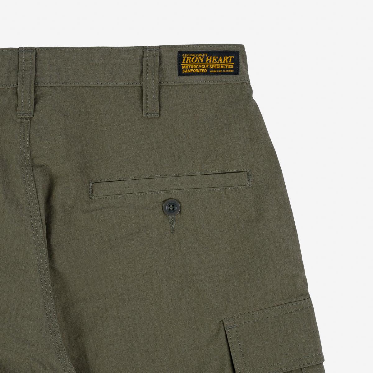 Image showing the IH-736-ODG - Ripstop Cargo Shorts - Olive Drab Green which is a Trousers described by the following info SS24 and sold on the IRON HEART GERMANY online store