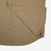 Image showing the IHSH-387-KHA - 7oz Fatigue Cloth Short Sleeved Western Shirt - Khaki which is a Shirts described by the following info SS24 and sold on the IRON HEART GERMANY online store