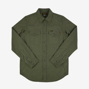 Image showing the IHSH-381-OLV - 9oz Military Serge CPO Shirt - Olive which is a Shirts described by the following info SS24 and sold on the IRON HEART GERMANY online store