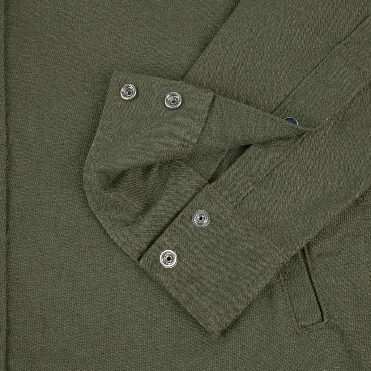 Image showing the IHSH-381-OLV - 9oz Military Serge CPO Shirt - Olive which is a Shirts described by the following info SS24 and sold on the IRON HEART GERMANY online store