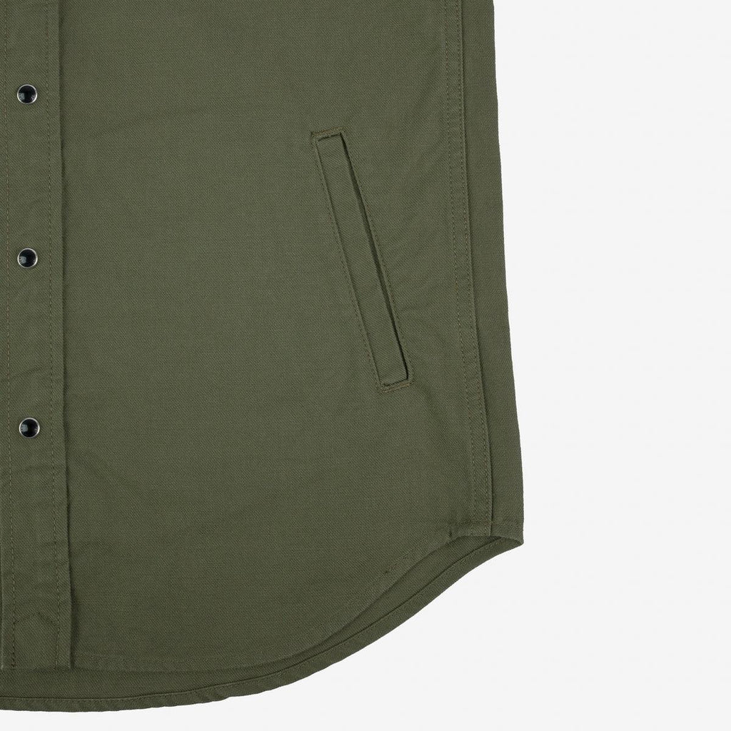 Image showing the IHSH-381-OLV - 9oz Military Serge CPO Shirt - Olive which is a Shirts described by the following info SS24 and sold on the IRON HEART GERMANY online store