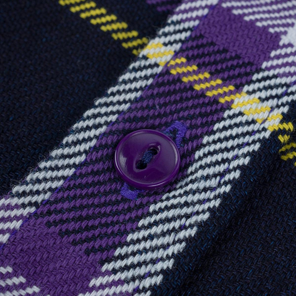 Image showing the IHSH-382-PUR - 9oz Selvedge American Check Work Shirt - Purple which is a Shirts described by the following info SS24 and sold on the IRON HEART GERMANY online store