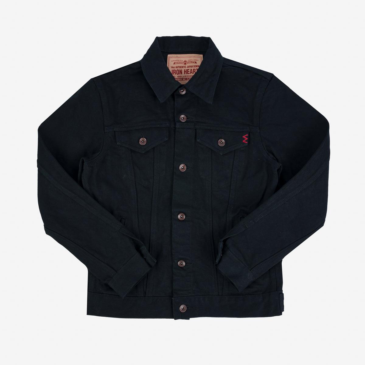 Image showing the IHJ-132-BLK - 14oz Selvedge Denim Modified Type III Jacket - Superblack which is a Jackets described by the following info SS24 and sold on the IRON HEART GERMANY online store