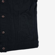 Image showing the IHJ-132-BLK - 14oz Selvedge Denim Modified Type III Jacket - Superblack which is a Jackets described by the following info SS24 and sold on the IRON HEART GERMANY online store