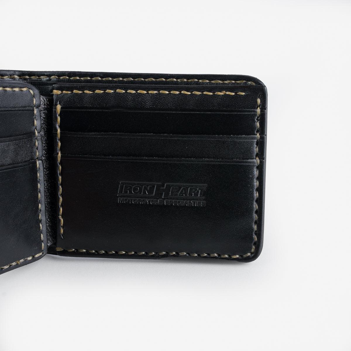 Image showing the IHG-071-NAV -Slimline Small Shell Cordovan Wallet - Navy which is a WALLETS AND CHAINS described by the following info Accessories, Iron Heart, Released, WALLETS AND CHAINS and sold on the IRON HEART GERMANY online store