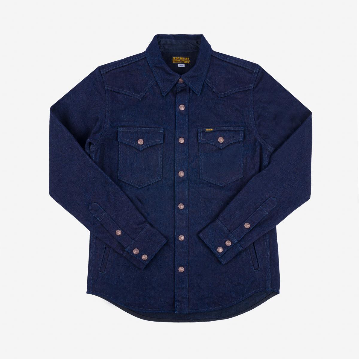 IHSH-409-IB - 19oz Selvedge Denim CPO Shirt - Indigo/Black