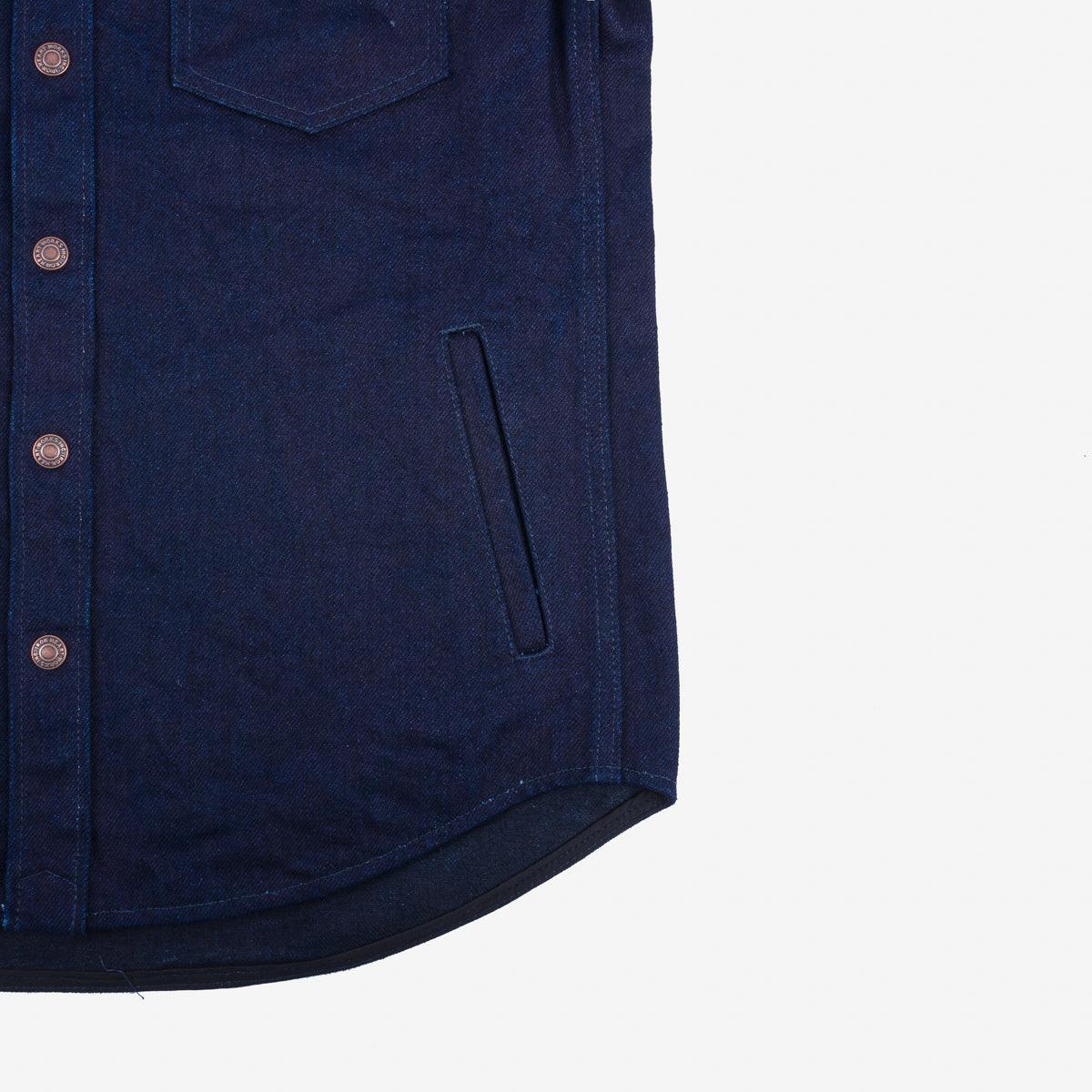 IHSH-409-IB - 19oz Selvedge Denim CPO Shirt - Indigo/Black
