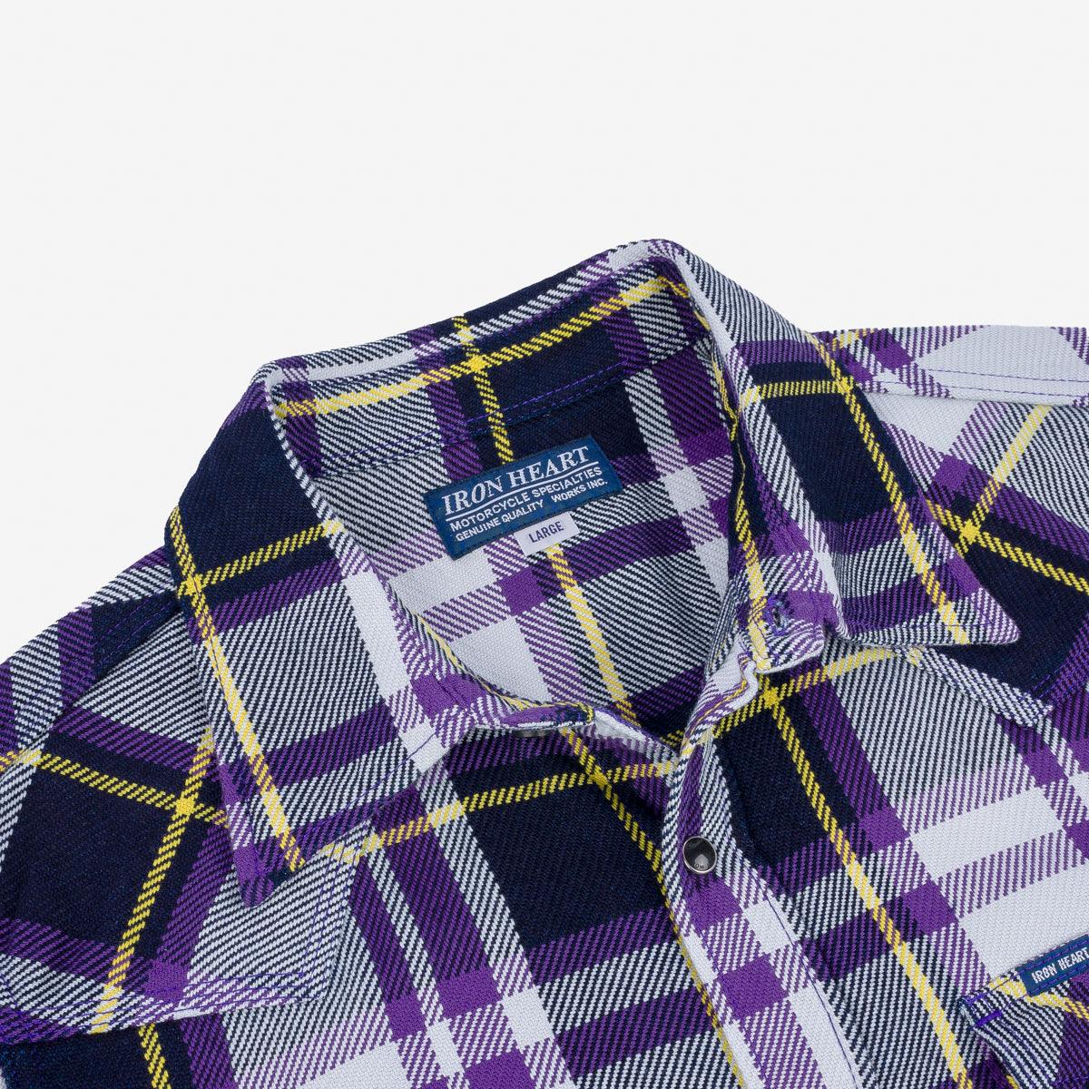 9oz Selvedge American Check Western Shirt - Purple