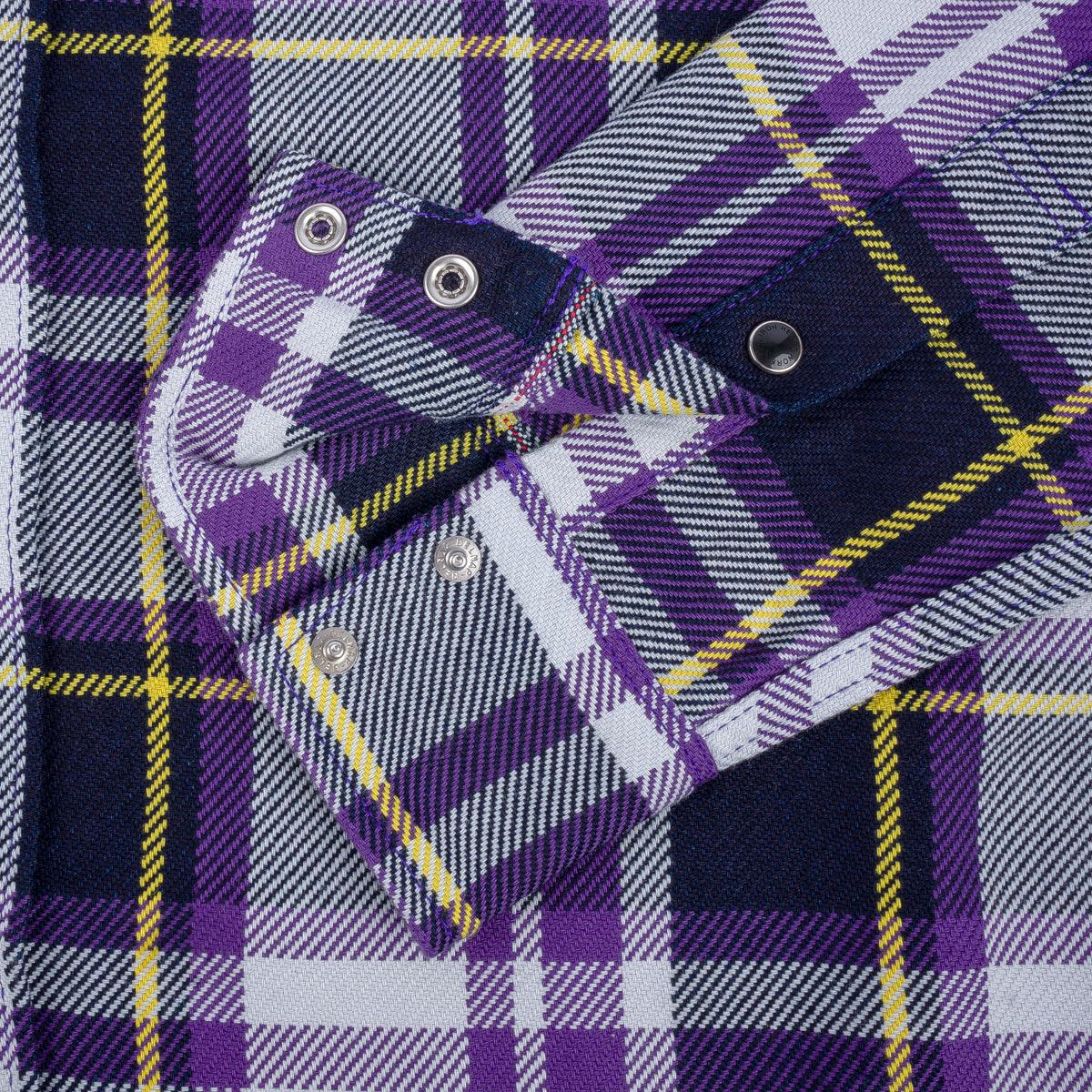 9oz Selvedge American Check Western Shirt - Purple