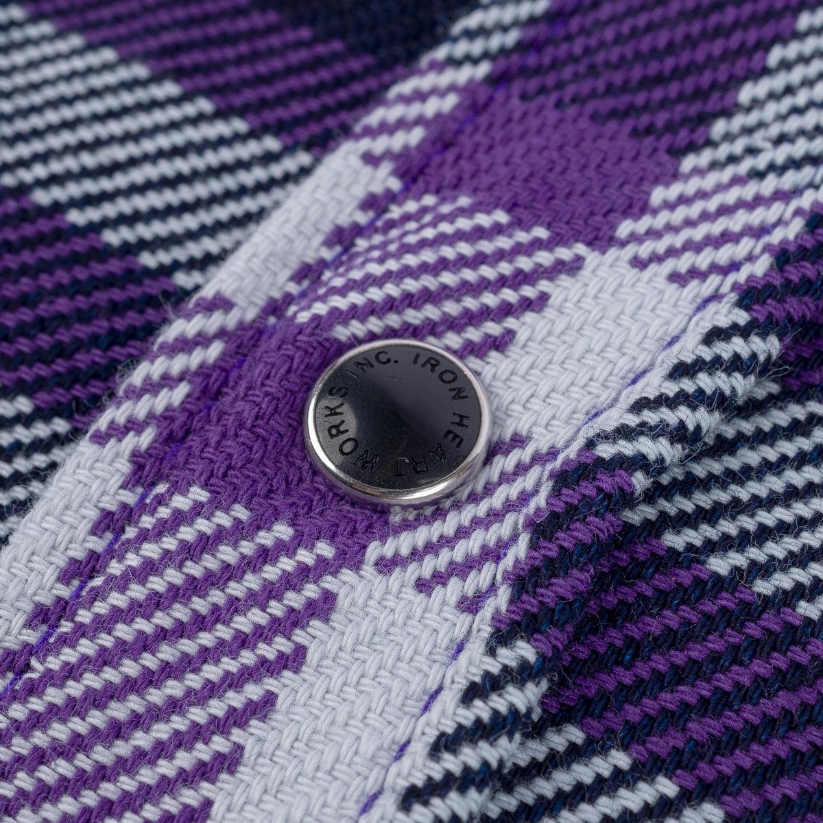 9oz Selvedge American Check Western Shirt - Purple