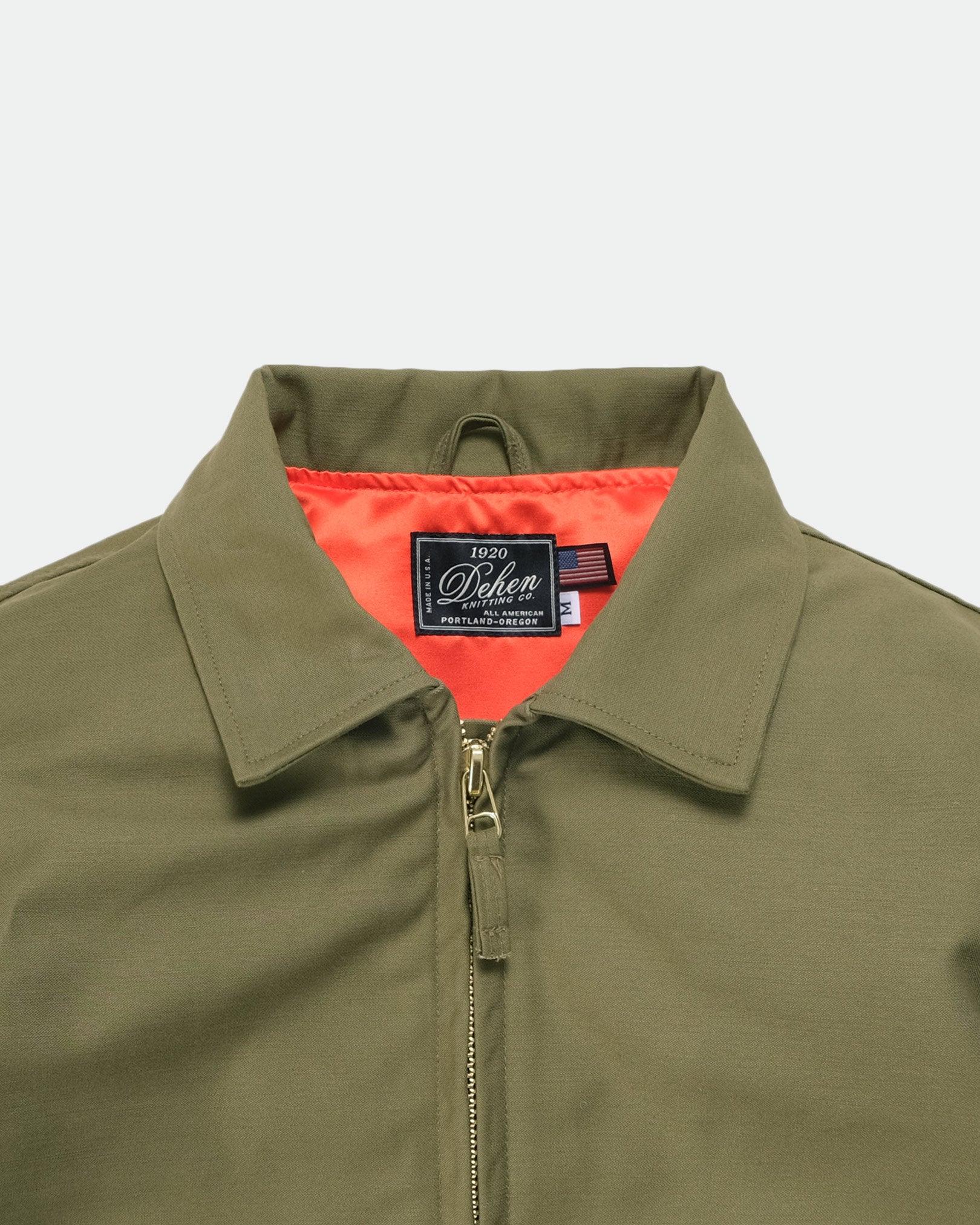 Image showing the DE-JA0070-OLV - Dehen 1920 Carrier Flight Jacket - Olive which is a Jackets described by the following info Dehen 1920, Jackets, Released, Tops and sold on the IRON HEART GERMANY online store