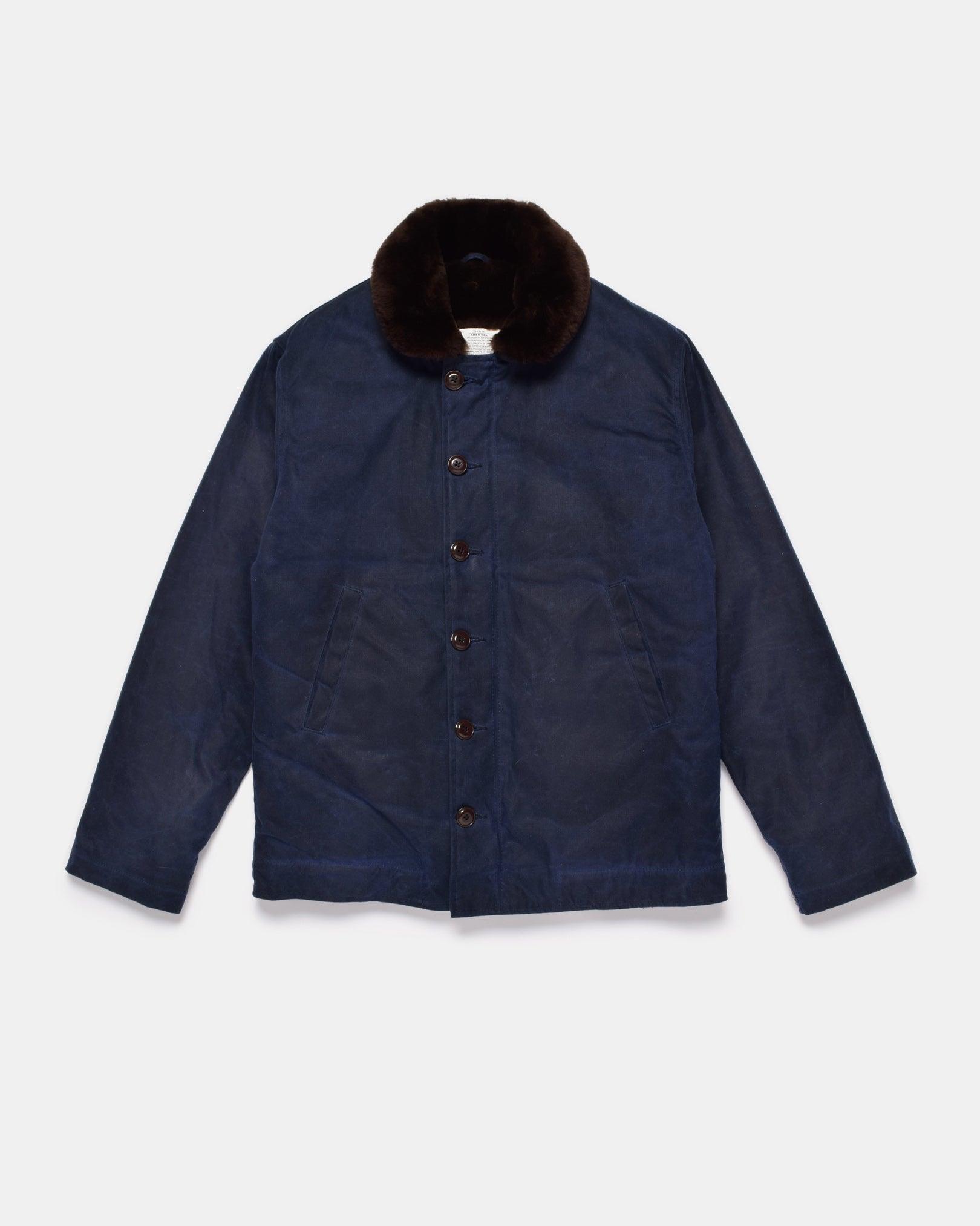 Dehen 1920 Waxed Canvas N-1 Deck Jacket - Navy