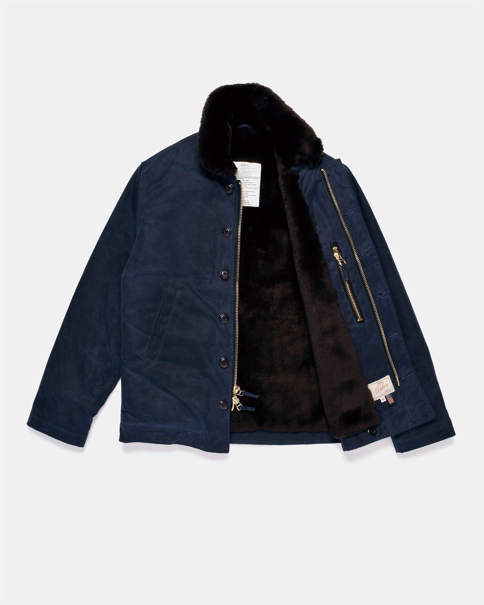 Dehen 1920 Waxed Canvas N-1 Deck Jacket - Navy