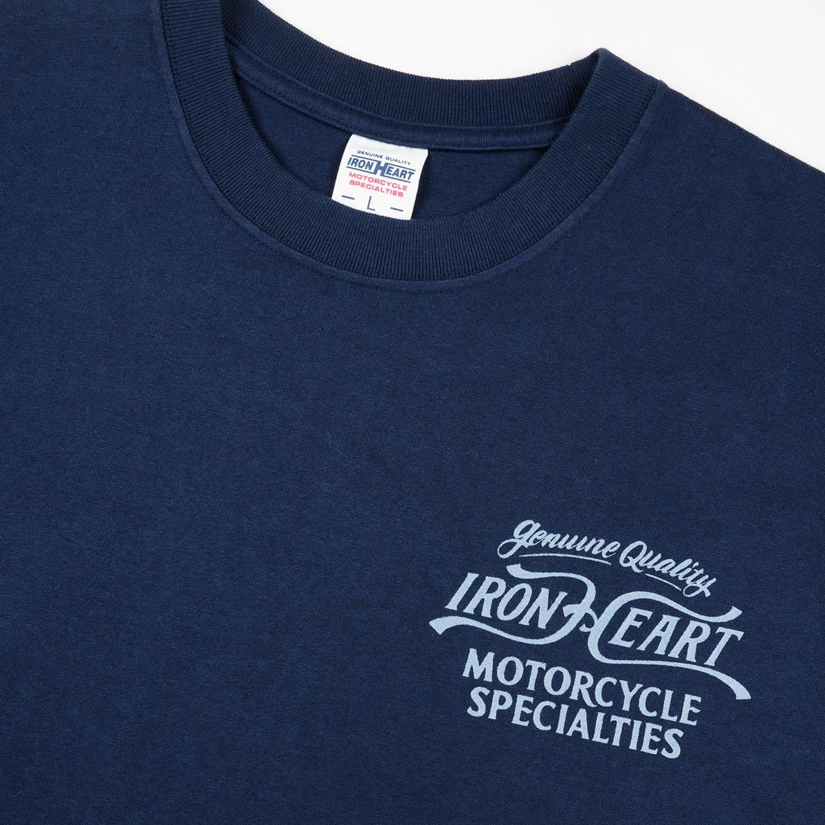 IHT-2505-NAV - 7.5oz Printed Loopwheel Crew Neck T-Shirt - Navy
