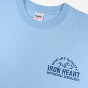 IHT-2504-SAX - 7.5oz Printed Loopwheel Crew Neck T-Shirt - Sax Blue