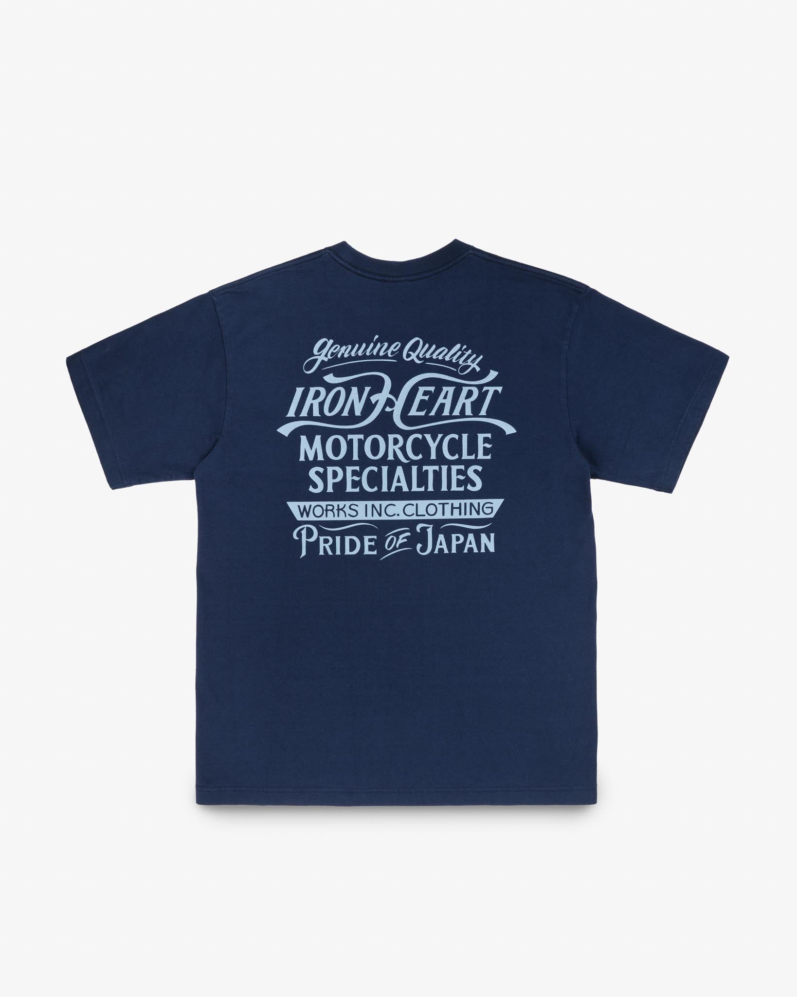IHT-2505-NAV - 7.5oz Printed Loopwheel Crew Neck T-Shirt - Navy