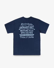 IHT-2505-NAV - 7.5oz Printed Loopwheel Crew Neck T-Shirt - Navy