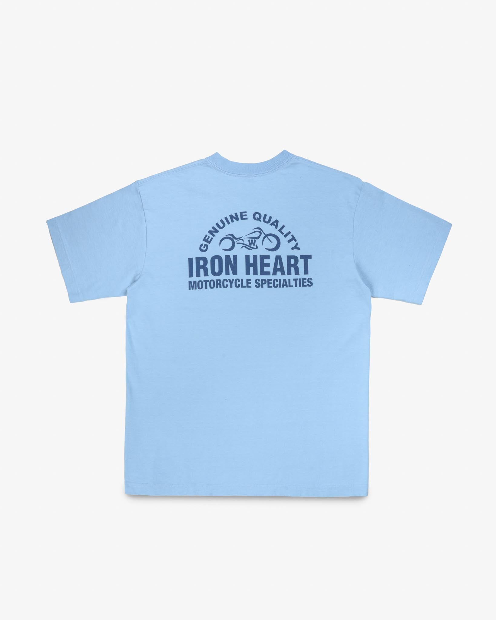 IHT-2504-SAX - 7.5oz Printed Loopwheel Crew Neck T-Shirt - Sax Blue