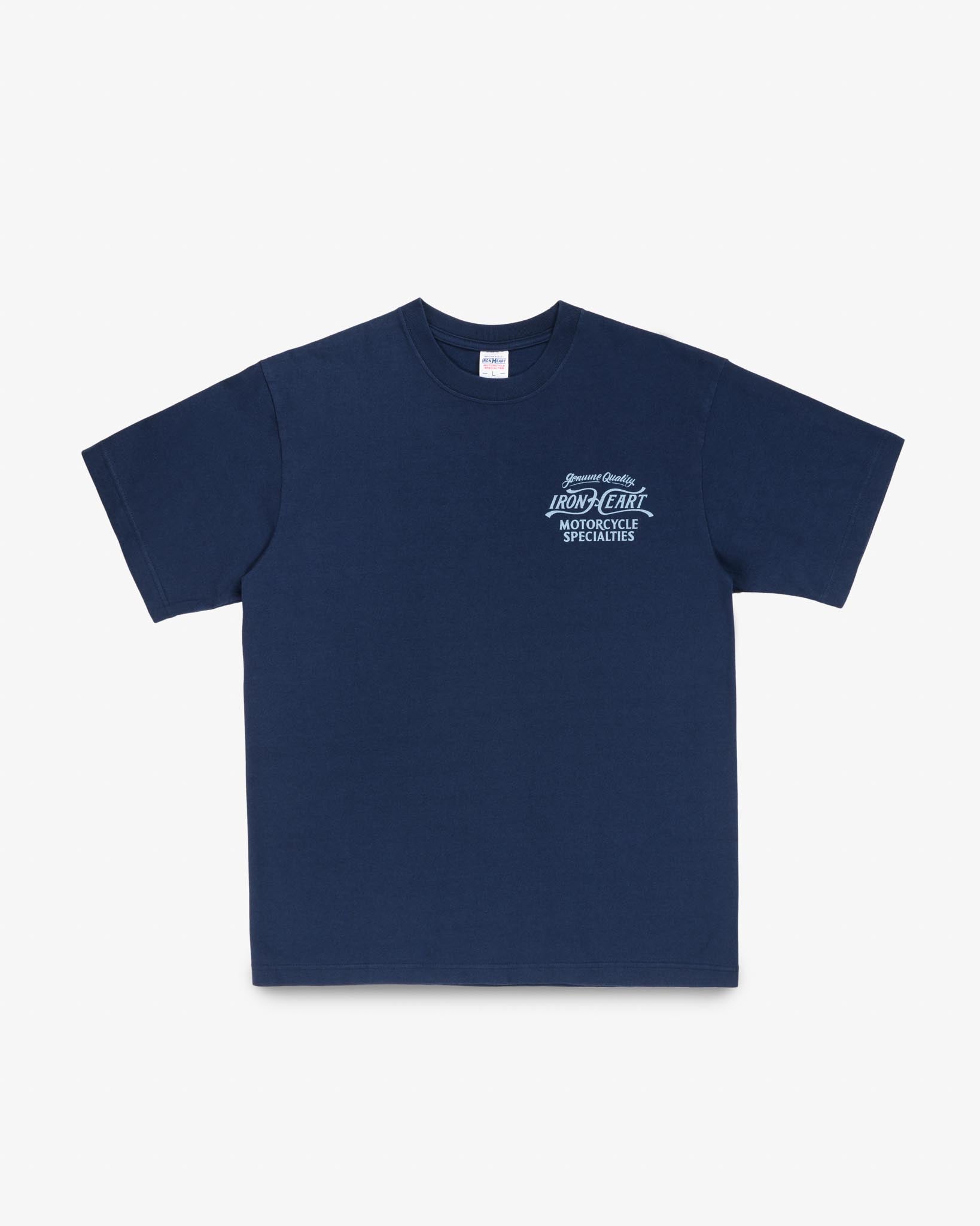IHT-2505-NAV - 7.5oz Printed Loopwheel Crew Neck T-Shirt - Navy