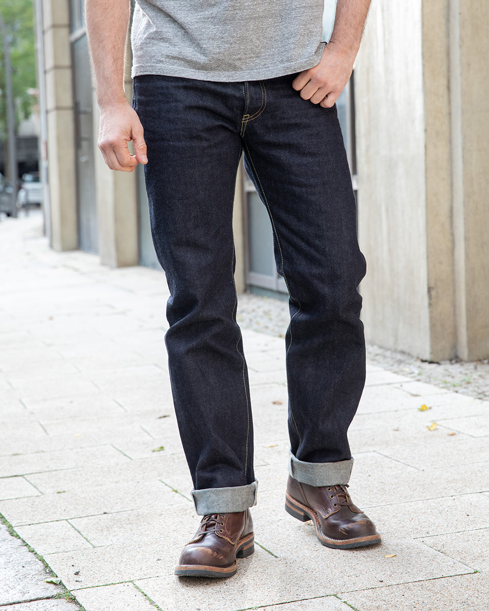 IH-1955S-142 - 14oz Selvedge Denim "1955" Vintage Tapered Cut Jeans - Indigo