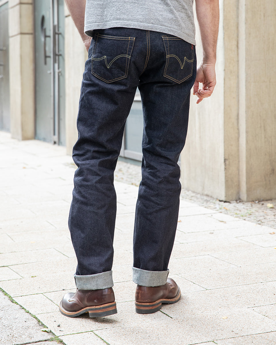 IH-1955S-142 - 14oz Selvedge Denim "1955" Vintage Tapered Cut Jeans - Indigo