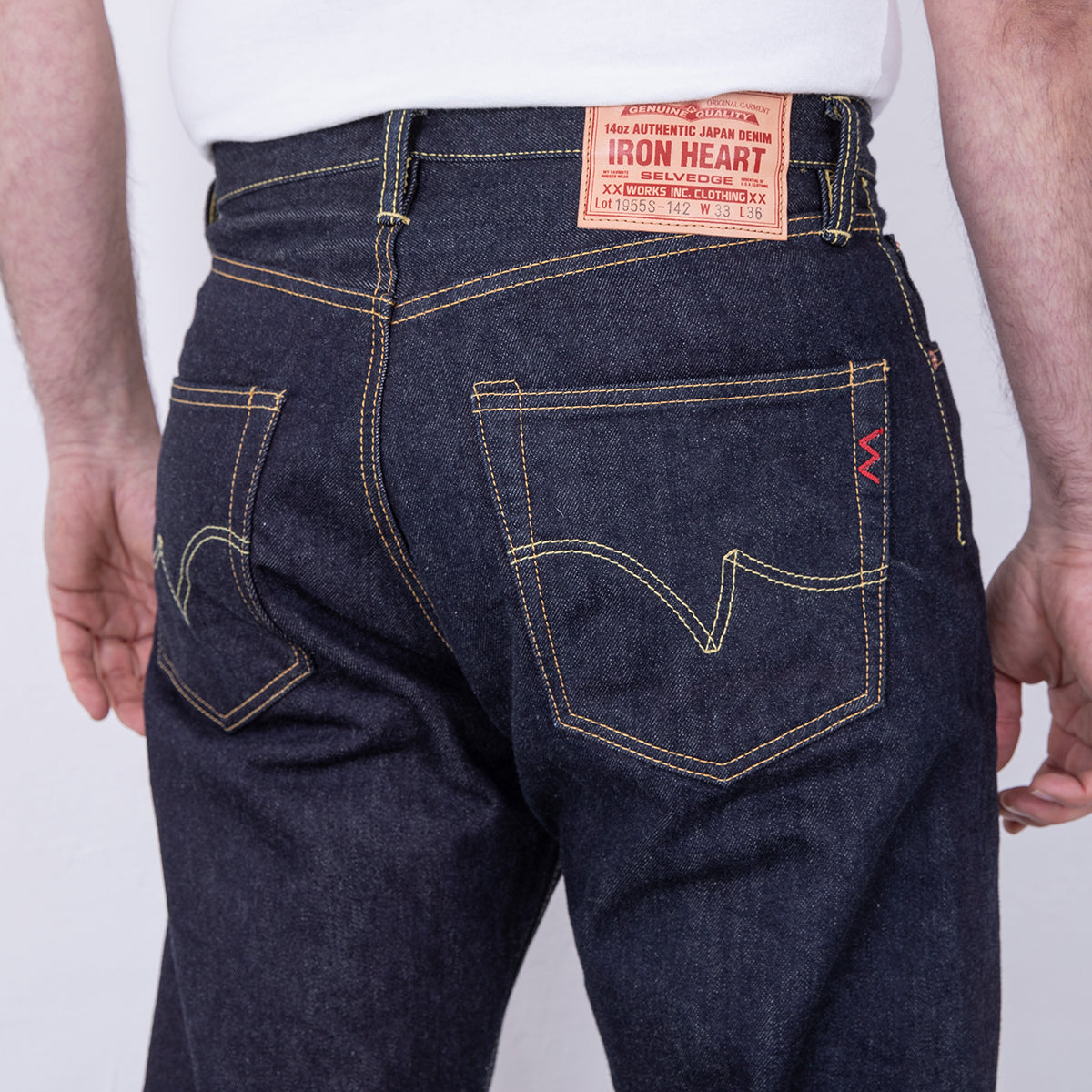 IH-1955S-142 - 14oz Selvedge Denim "1955" Vintage Tapered Cut Jeans - Indigo
