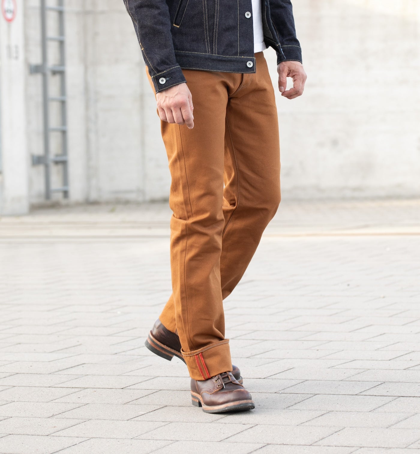 IH-634D - 17oz Duck Straight Cut Jeans - Brown