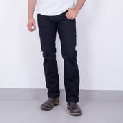IH-634S-142OD - 14oz Selvedge Denim Straight Cut Jeans - Indigo Overdyed Black