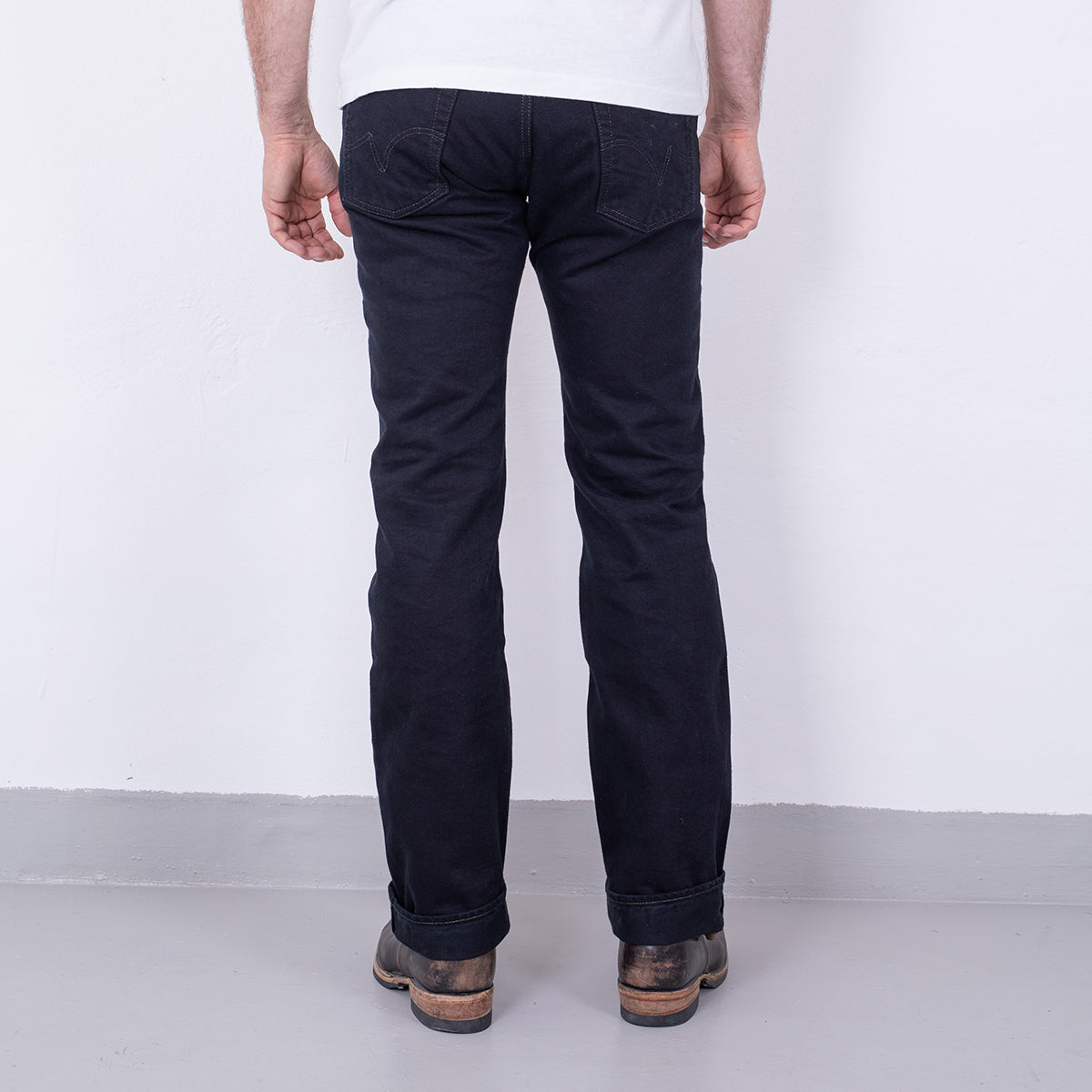 IH-634S-142OD - 14oz Selvedge Denim Straight Cut Jeans - Indigo Overdyed Black