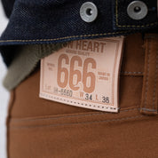 IH-666D - 17oz Duck Slim Straight Jeans - Brown