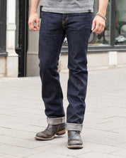 IH-666S-18 - 18oz Vintage Selvedge Denim Slim Straight Cut Jeans - Indigo