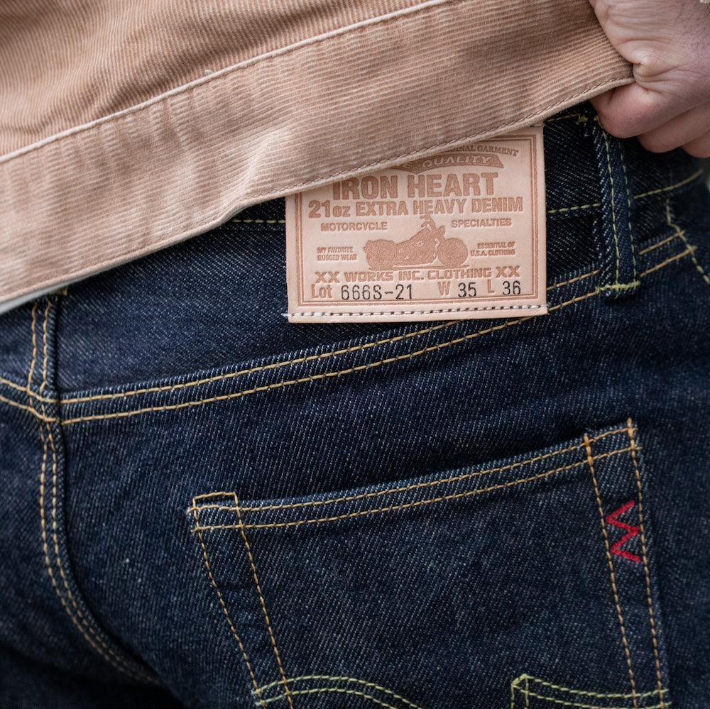 IH-666S-21 - 21oz Selvedge Denim Slim Straight Cut Jeans - Indigo