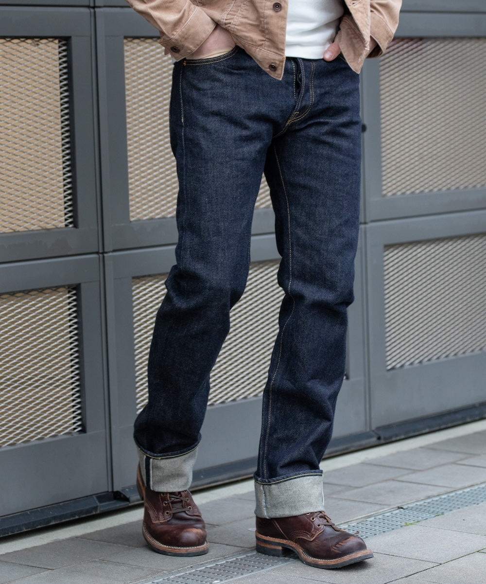IH-666S-21 - 21oz Selvedge Denim Slim Straight Cut Jeans - Indigo
