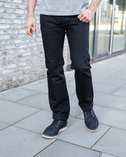 IH-666S-SBG - 21oz Selvedge Denim Slim Straight Jeans - Superblack (Fades To Grey)
