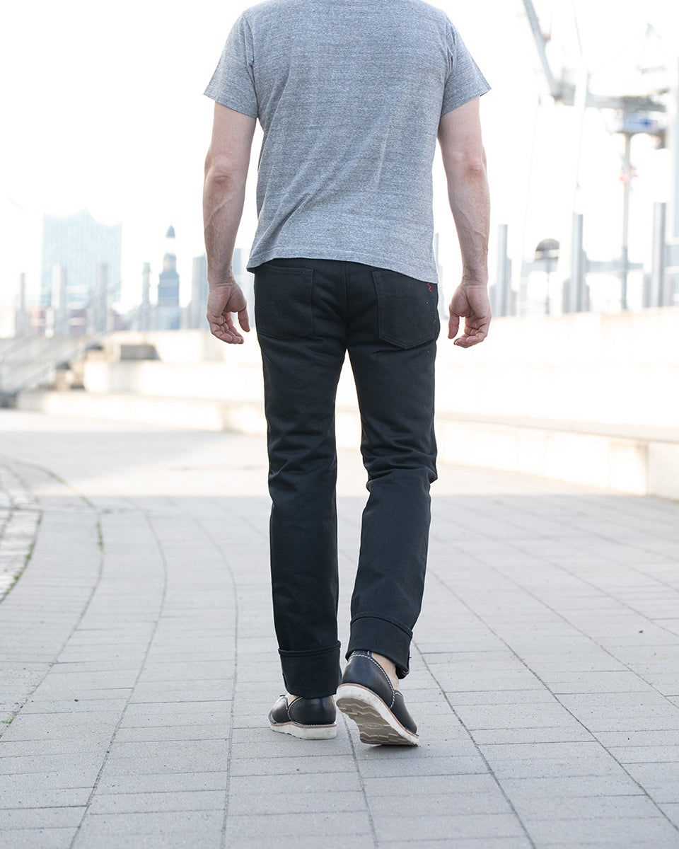 IH-666S-SB - 21oz Selvedge Denim Slim Straight Cut - Superblack