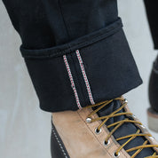 IH-666S-SB - 21oz Selvedge Denim Slim Straight Cut - Superblack Non-Fade